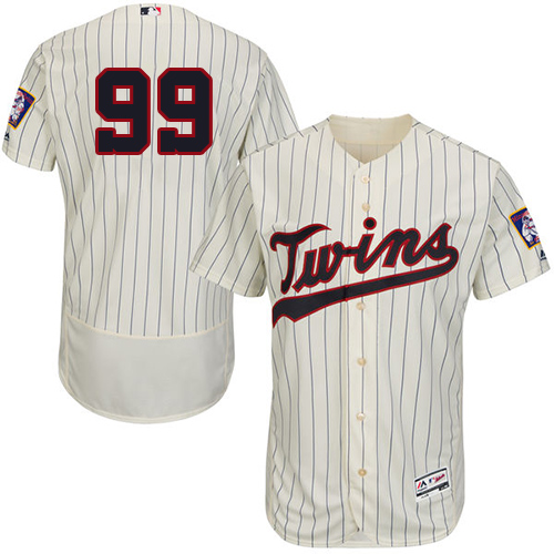 Twins #99 Logan Morrison Cream Strip Flexbase Authentic Collection Stitched MLB Jersey