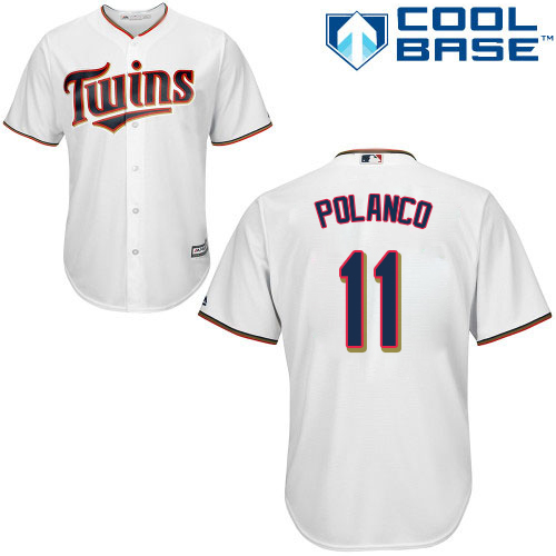 Twins #11 Jorge Polanco White Cool Base Stitched MLB Jersey