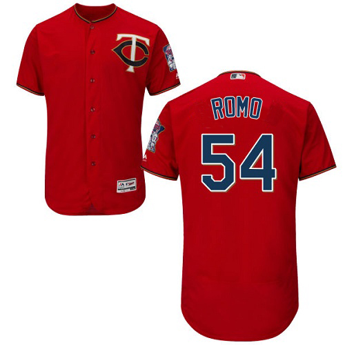 Twins #54 Sergio Romo Red Flexbase Authentic Collection Stitched MLB Jersey