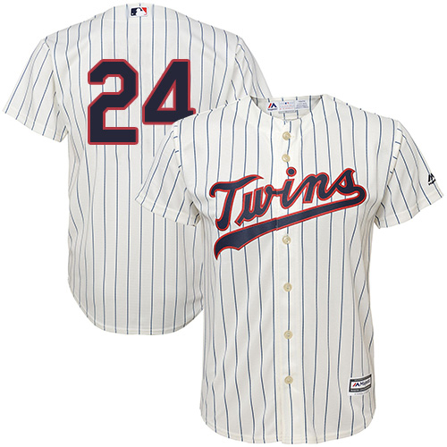 Twins #24 C.J. Cron Cream Strip Cool Base Stitched MLB Jersey