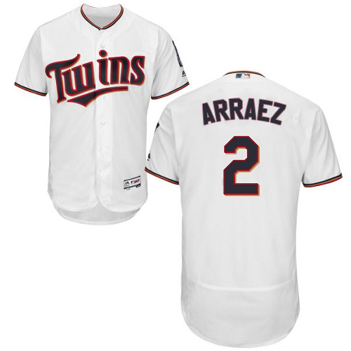 Twins #2 Luis Arraez White Flexbase Authentic Collection Stitched MLB Jersey