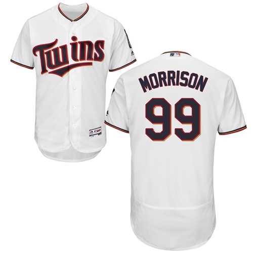 Twins #99 Logan Morrison White Flexbase Authentic Collection Stitched MLB Jersey