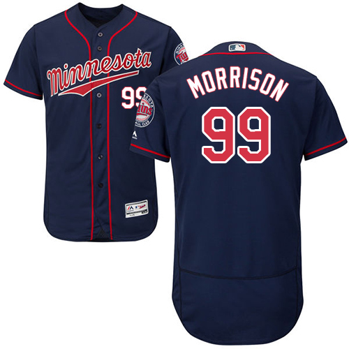 Twins #99 Logan Morrison Navy Blue Flexbase Authentic Collection Stitched MLB Jersey
