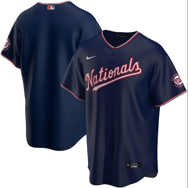 Men's Washington Nationals Blank Navy MLB Cool Base Stitched Jersey