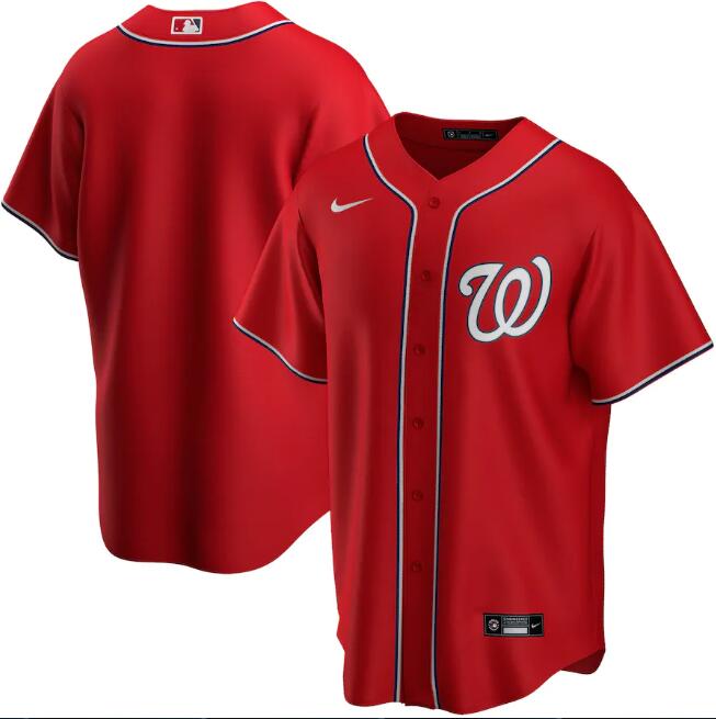 Men's Washington Nationals Blank Red MLB Cool Base Stitched Jersey