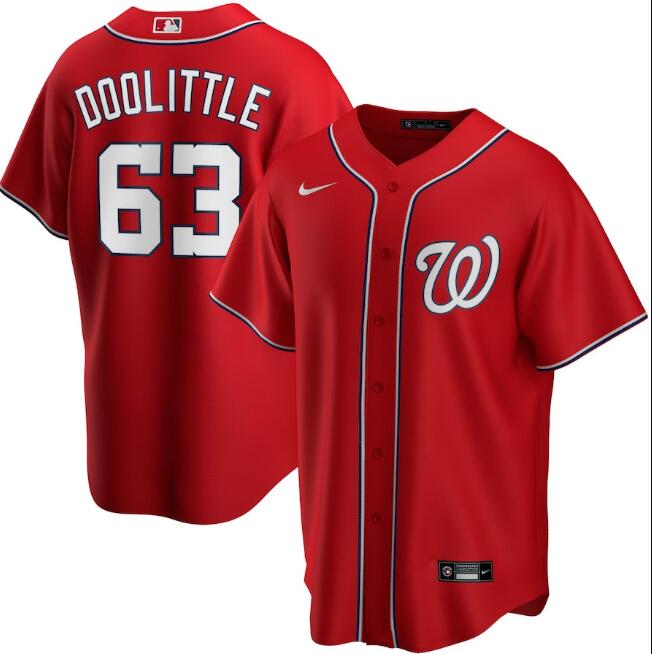 Men's Washington Nationals #63 Sean Doolittle Navy MLB Cool Base Stitched Jersey