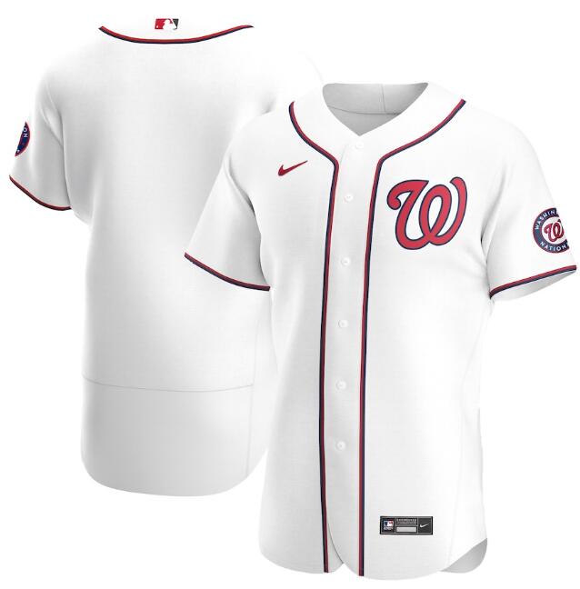 Men's Washington Nationals Blank White MLB Flex Base Stitched Jersey