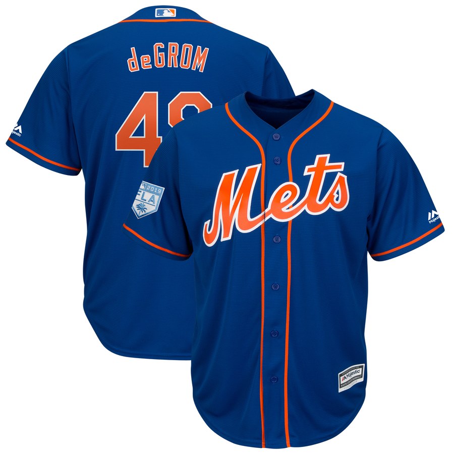Mets #48 Jacob deGrom Blue 2019 Spring Training Cool Base Stitched MLB Jersey