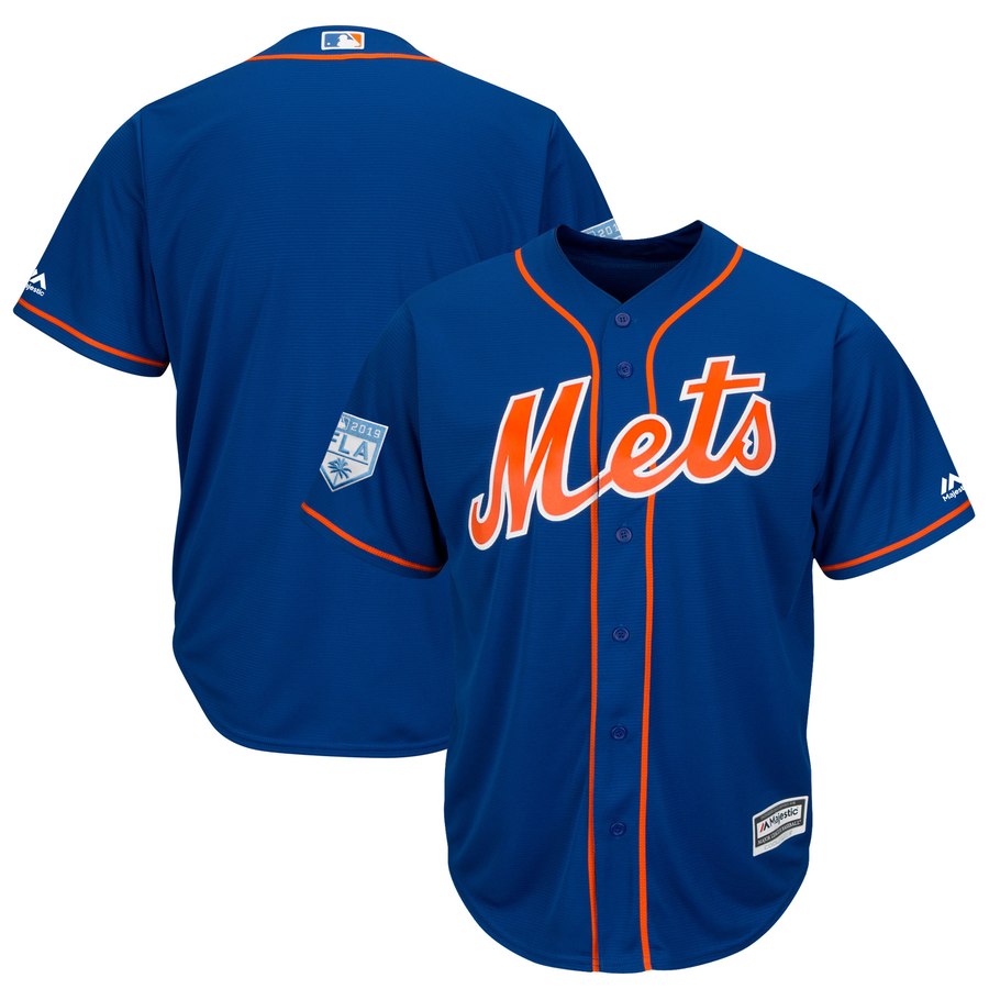 Mets Blank Blue 2019 Spring Training Cool Base Stitched MLB Jersey