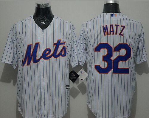 Mets #32 Steven Matz White(Blue Strip) New Cool Base Stitched MLB Jersey