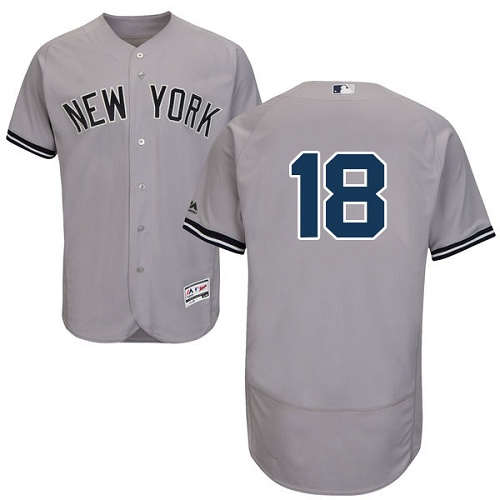 Yankees #18 Don Larsen Grey Flexbase Authentic Collection Stitched MLB Jersey Yankees #18 Don Larsen Grey Flexbase Authentic Collection Stitched MLB Jersey