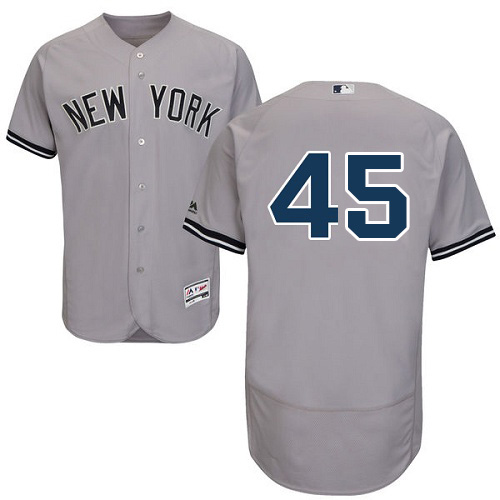 Yankees #45 Luke Voit Grey Flexbase Authentic Collection Stitched MLB Jersey