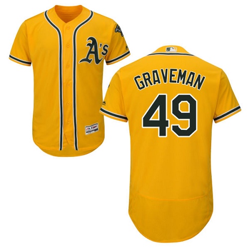 Athletics #49 Kendall Graveman Gold Flexbase Authentic Collection Stitched MLB Jersey