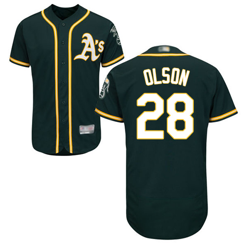 Athletics #28 Matt Olson Green Flexbase Authentic Collection Stitched MLB Jersey