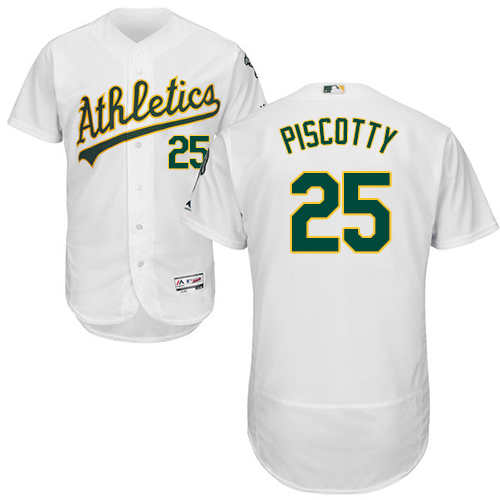 Athletics #25 Stephen Piscotty White Flexbase Authentic Collection Stitched MLB Jersey