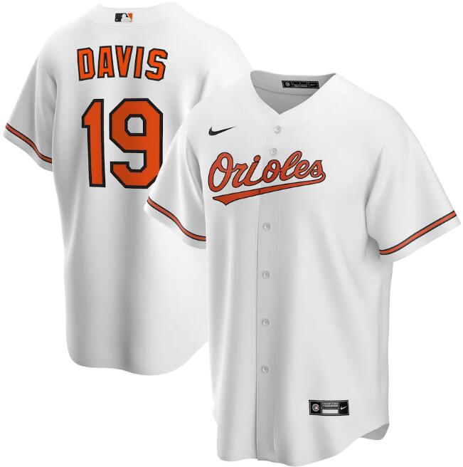 Men's Baltimore Orioles #19 Chris Davis White MLB Cool Base Stitched Jersey