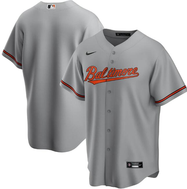 Men's Baltimore Orioles Blank Grey MLB Cool Base Stitched Jersey