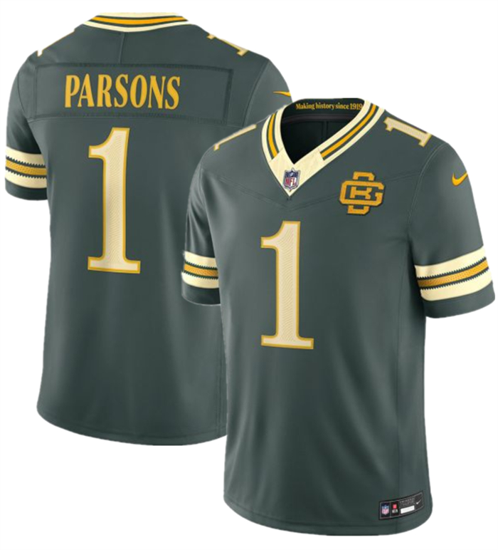 Men's Green Bay Packers #1 Micah Parsons Dark Green 2026 F.U.S.E. Rivalries Collection Limited Stitched Football Jersey