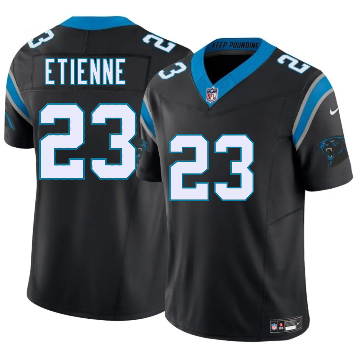 Men's Carolina Panthers #23 Trevor Etienne Black 2025 Draft F.U.S.E. Vapor Limited Stitched Football Jersey Men's Carolina Panthers #23 Trevor Etienne Black 2025 Draft F.U.S.E. Vapor Limited Stitched Football Jersey