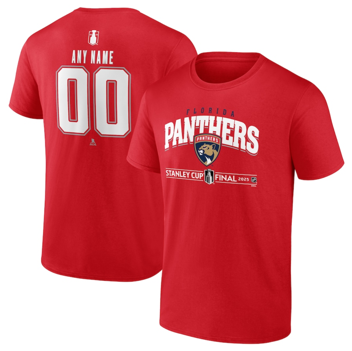 Men's Florida Panthers Red 2025 Stanley Cup Final Custom T-Shirt Men's Florida Panthers Red 2025 Stanley Cup Final Custom T-Shirt
