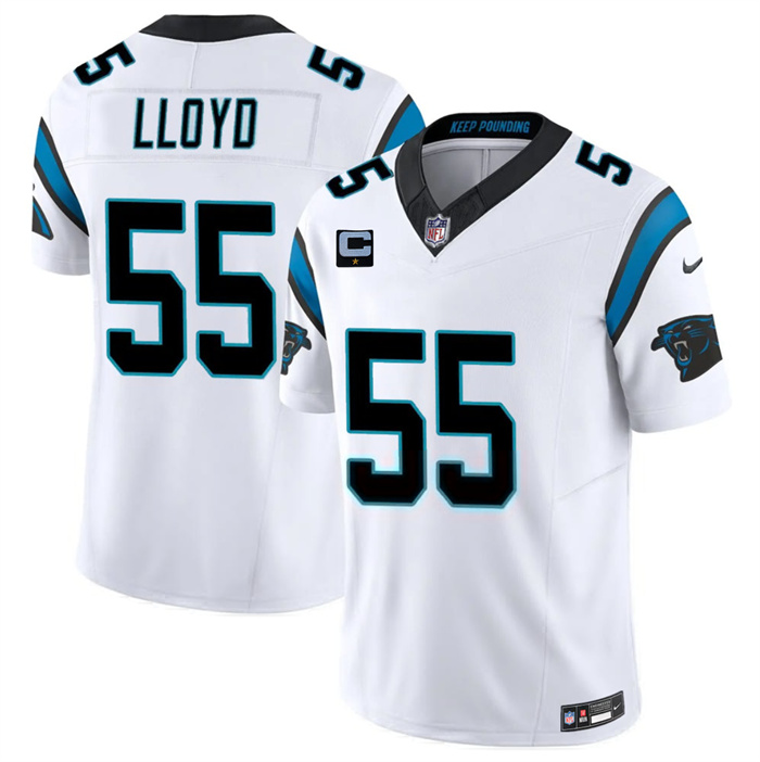Men's Carolina Panthers #55 Devin Lloyd White 2026 F.U.S.E. 1-Star C Patch Vapor Limited Stitched Football Jersey