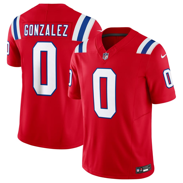 Men's New England Patriots #0 Christian Gonzalez Red 2026 F.U.S.E. Vapor Limited Stitched Football Jersey
