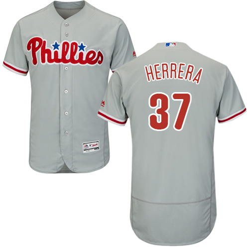 Phillies #37 Odubel Herrera Grey Flexbase Authentic Collection Stitched MLB Jersey