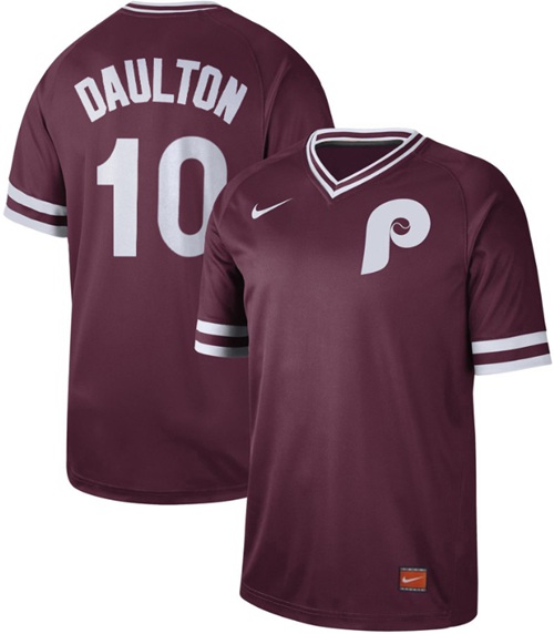Nike Phillies #10 Darren Daulton Maroon Authentic Cooperstown Collection Stitched MLB Jersey
