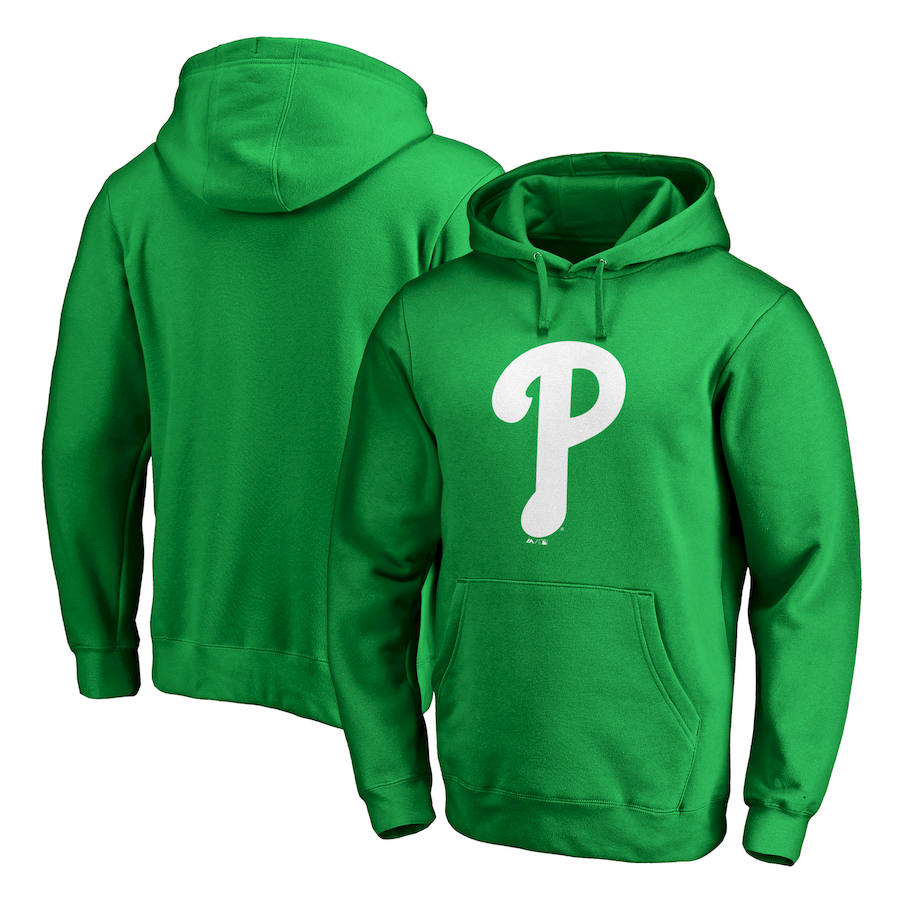 Philadelphia Phillies Majestic St. Patrick's Day White Logo Pullover Hoodie Kelly Green