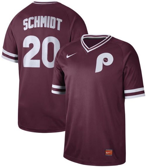 Nike Phillies #20 Mike Schmidt Maroon Authentic Cooperstown Collection Stitched MLB Jersey