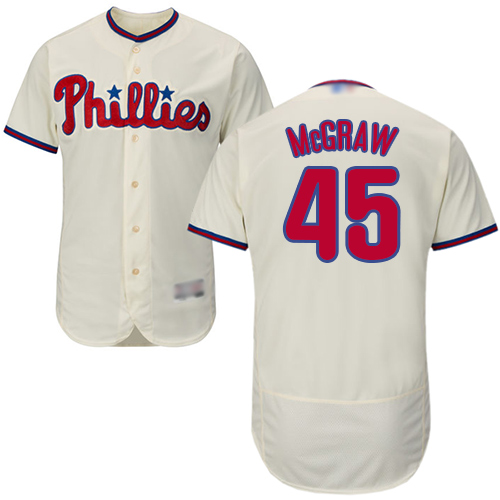 Phillies #45 Tug McGraw Cream Flexbase Authentic Collection Stitched MLB Jersey