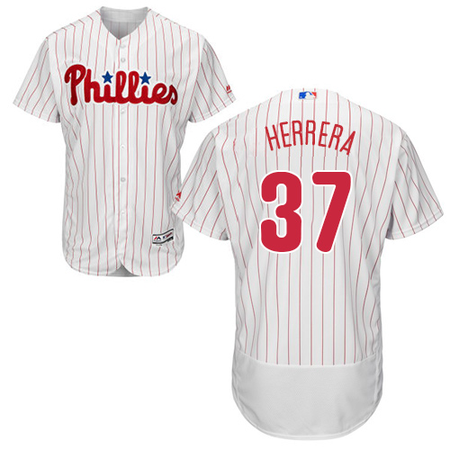 Phillies #37 Odubel Herrera White(Red Strip) Flexbase Authentic Collection Stitched MLB Jersey