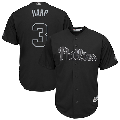 Phillies #3 Bryce Harper Black "Harp" Players Weekend Cool Base Stitched MLB Jersey