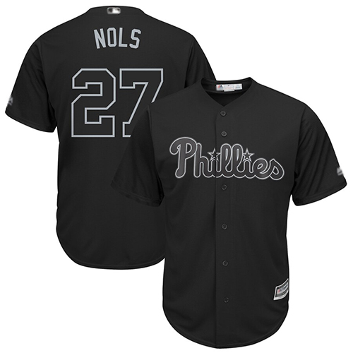 Phillies #27 Aaron Nola Black "Nols" Players Weekend Cool Base Stitched MLB Jersey