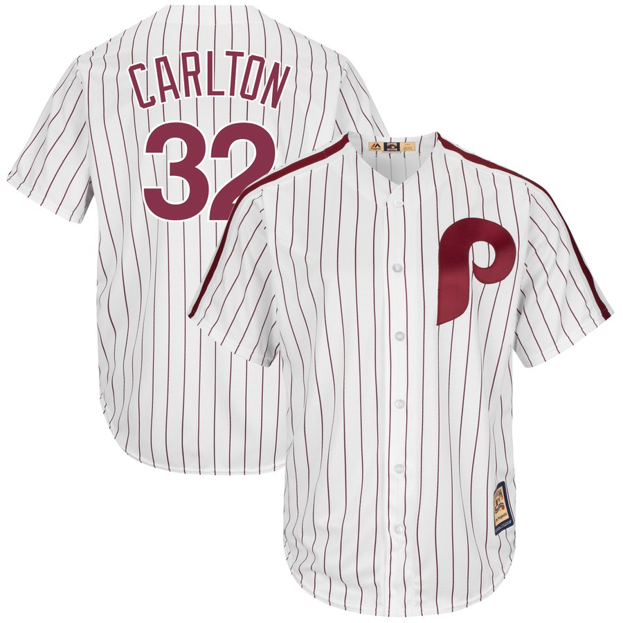 Philadelphia Phillies #32 Steve Carlton Majestic Cooperstown Collection Cool Base Player Jersey White