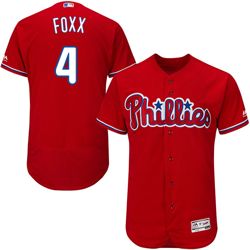 Phillies #4 Jimmie Foxx Red Flexbase Authentic Collection Stitched MLB Jersey