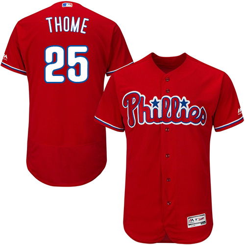 Phillies #25 Jim Thome Red Flexbase Authentic Collection Stitched MLB Jersey