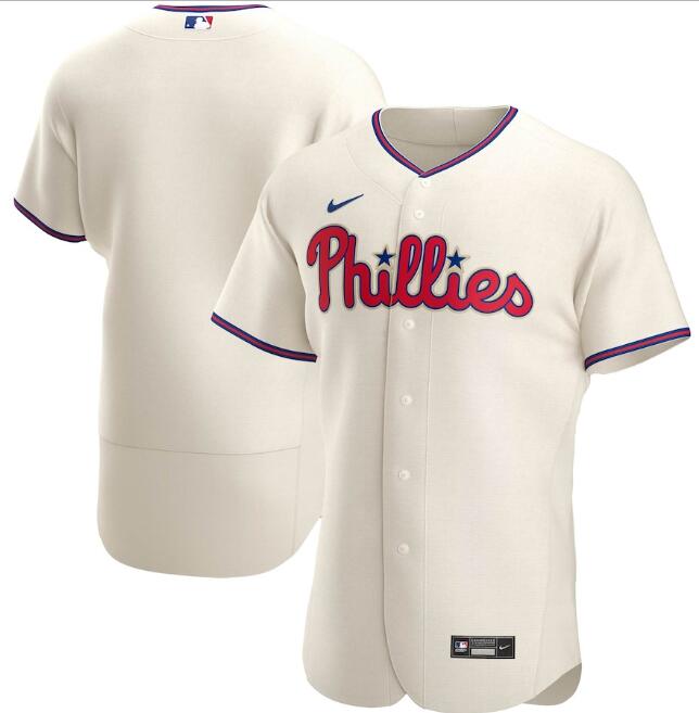 Men's Philadelphia Phillies Blank Cream MLB Flex Base Stitched Jersey