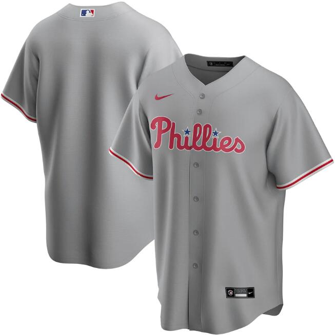 Men's Philadelphia Phillies Blank Grey MLB Cool Base Stitched Jersey
