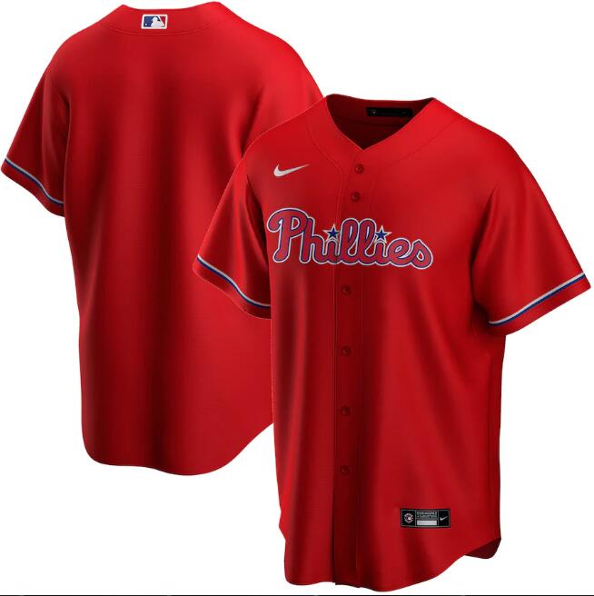 Men's Philadelphia Phillies Blank Red MLB Cool Base Stitched Jersey