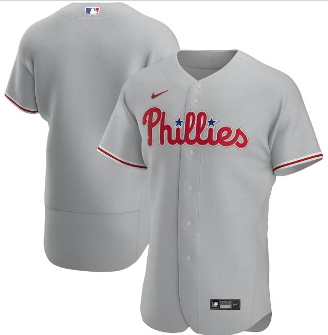 Men's Philadelphia Phillies Blank Grey MLB Flex Base Stitched Jersey