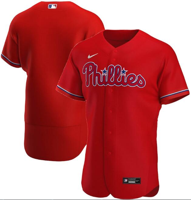 Men's Philadelphia Phillies Blank Red MLB Flex Base Stitched Jersey