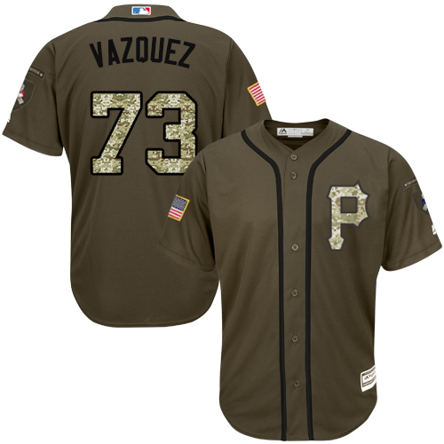Pirates #73 Felipe Vazquez Green Salute to Service Stitched MLB Jersey