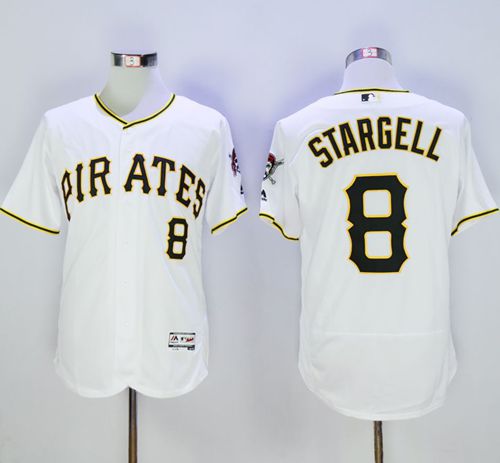 Pirates #8 Willie Stargell White Flexbase Authentic Collection Stitched MLB Jersey