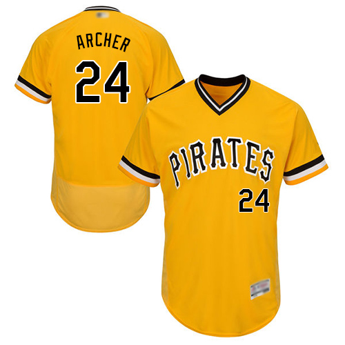 Pirates #24 Chris Archer Gold Flexbase Authentic Collection Stitched MLB Jersey