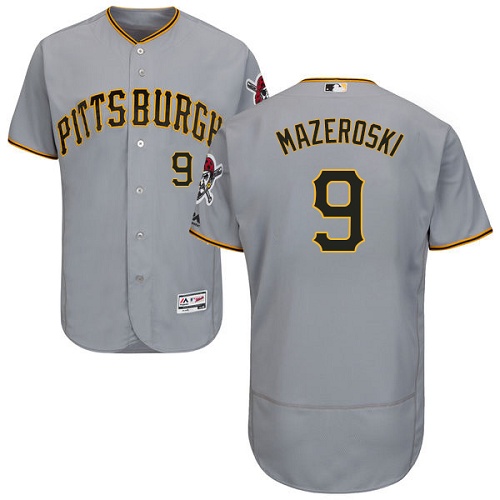 Pirates #9 Bill Mazeroski Grey Flexbase Authentic Collection Stitched MLB Jersey