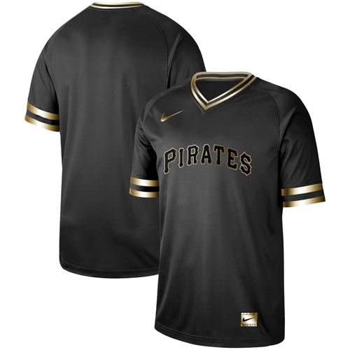 Nike Pirates Blank Black Gold Authentic Stitched MLB Jersey