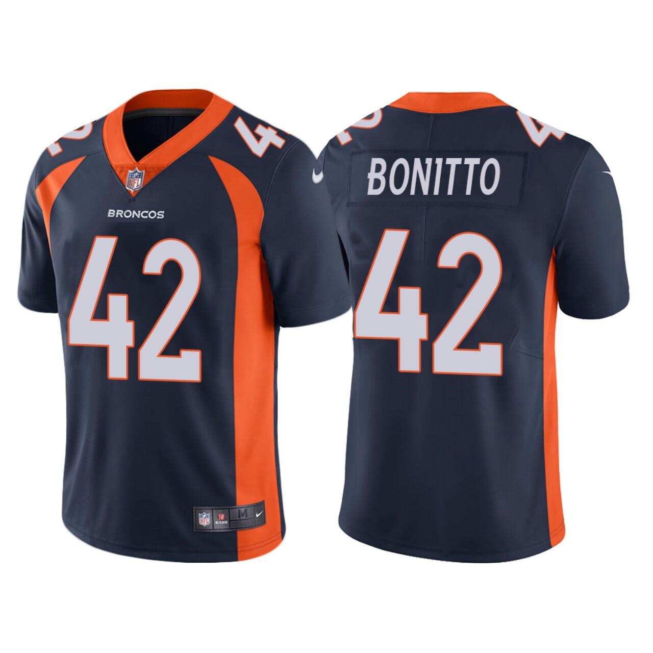 Men's Denver Broncos #42 Nik Bonitto Navy Vapor Untouchable Stitched Jersey Men's Denver Broncos #42 Nik Bonitto Navy Vapor Untouchable Stitched Jersey