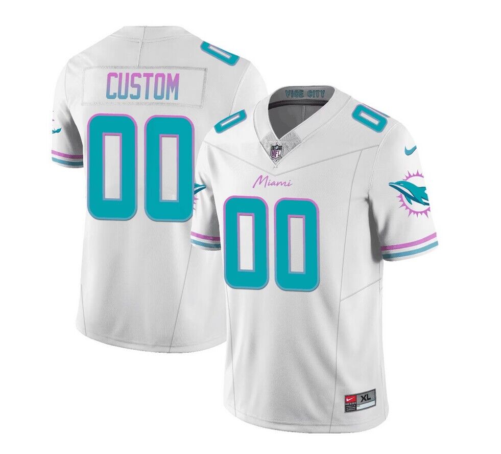 Men's Miami Dolphins Active Player Custom White 2023 F.U.S.E Alternate Vapor Limited Stitched Football Jersey