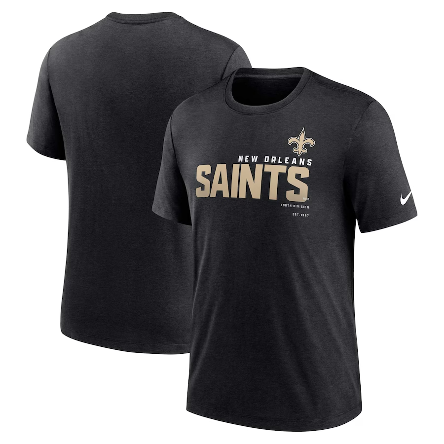 Men's New Orleans Saints Black T-Shirt（1pc Limited Per Order)